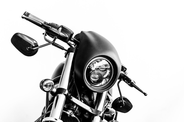 motorcycle against white background
