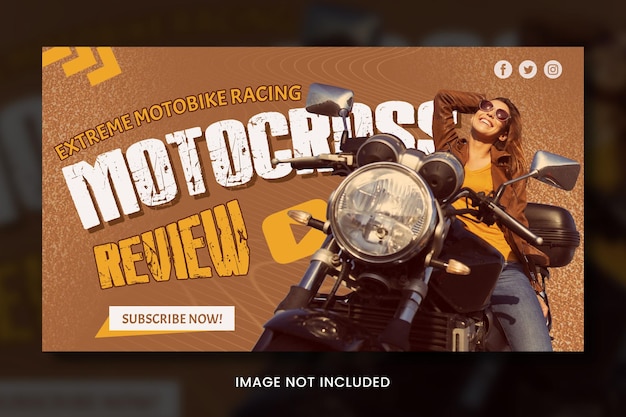 Photo motorcycle banner youtube thumbnail