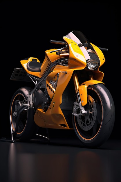 motorcycle on a black background Generative Ai