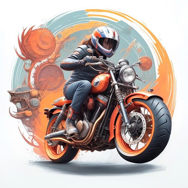 Photo motorcycle cartoon illustration