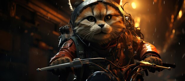 Photo motorcycle cat