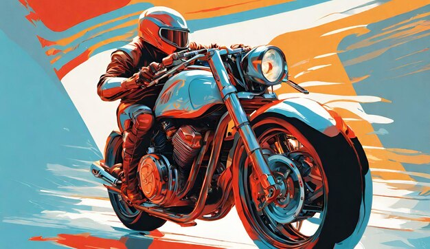 Photo motorcycle digital illustration