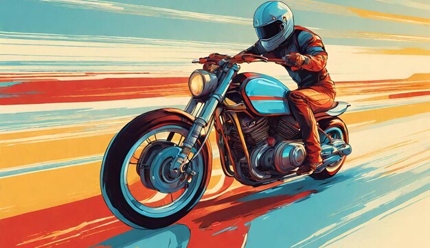 Photo motorcycle digital illustration