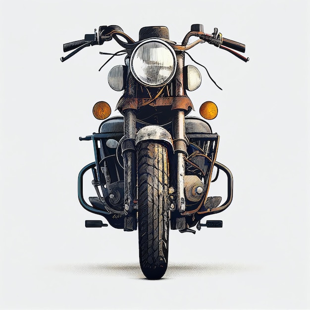 Photo motorcycle front view generative ai