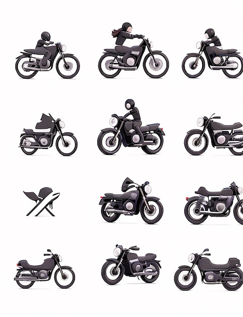 Photo motorcycle icons free generate by ai