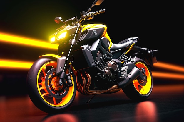 motorcycle is with a black and orange