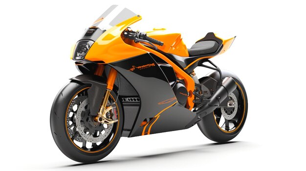 motorcycle is with a black and orange