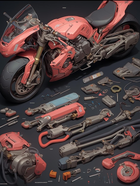 Motorcycle parts and accessories Generative AI