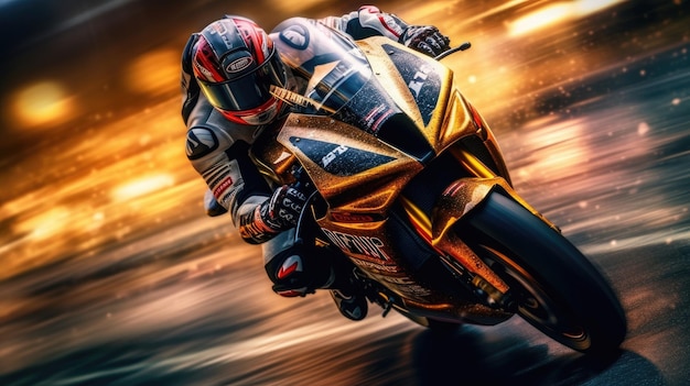 A motorcycle racer with the word honda on the front