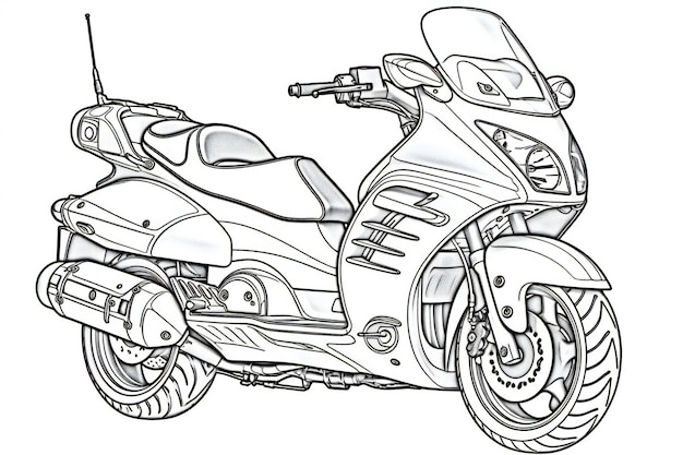 Motorcycle sketch on a white background