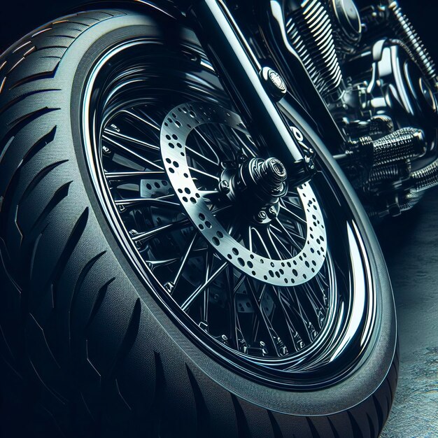 motorcycle tire with black rims