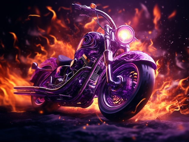 motorcycle wallpaper on fire