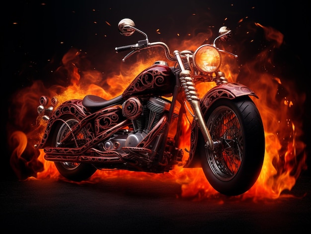 motorcycle wallpaper on fire