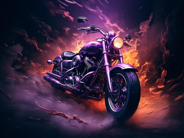 motorcycle wallpaper on fire