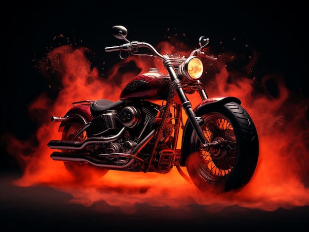 motorcycle wallpaper on fire