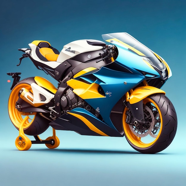 A motorcycle with a futuristic and sleek design