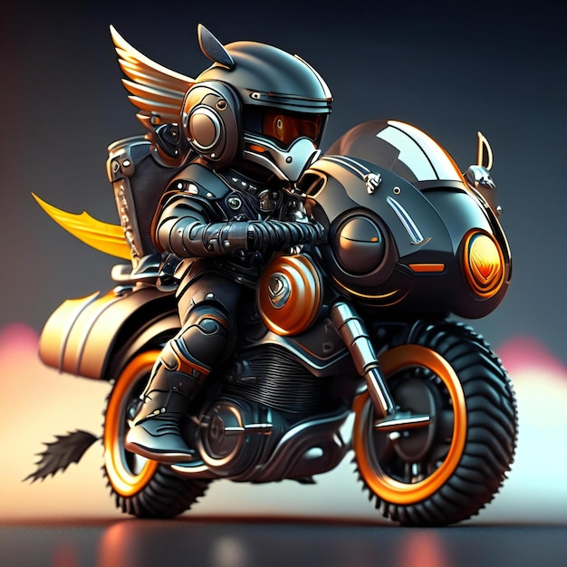 Premium AI Image | a motorcycle with a helmet on it that says " wings