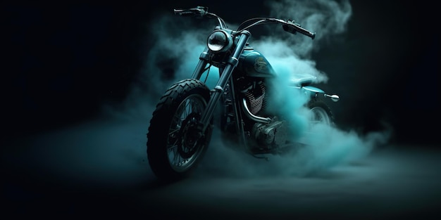 A motorcycle with smoke coming out of it Generative AI image