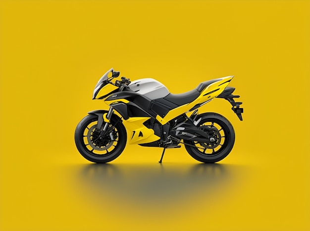 a motorcycle on yellow background for food delivery and business ads