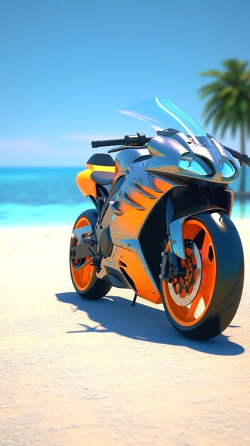 motorcycle yellow and orange