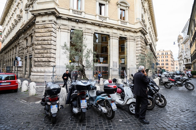 Motorcycles in a parking lot