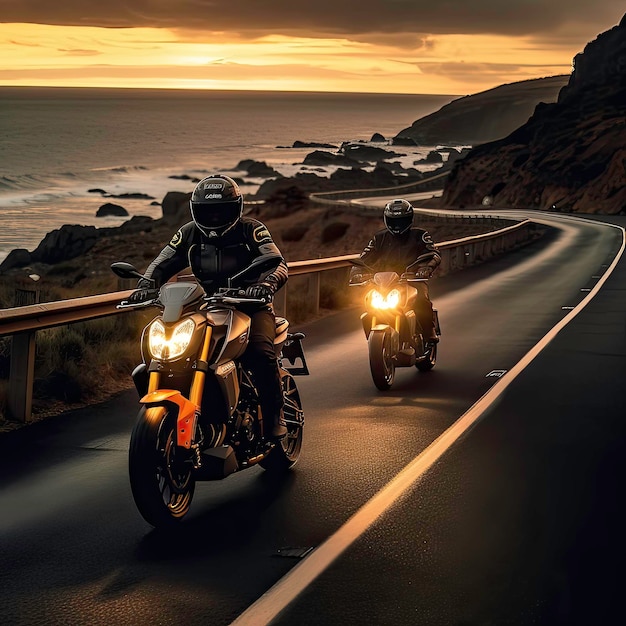 Мотоциклы на закате