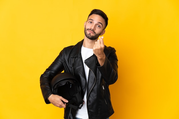 motorcyclist Man posing with helmet