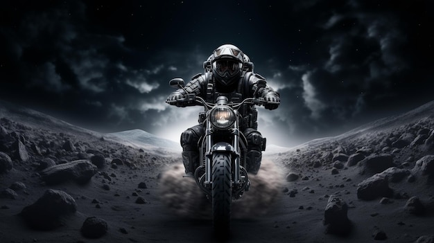 motorcyclist outdoors HD 8K wallpaper Stock Photographic Image