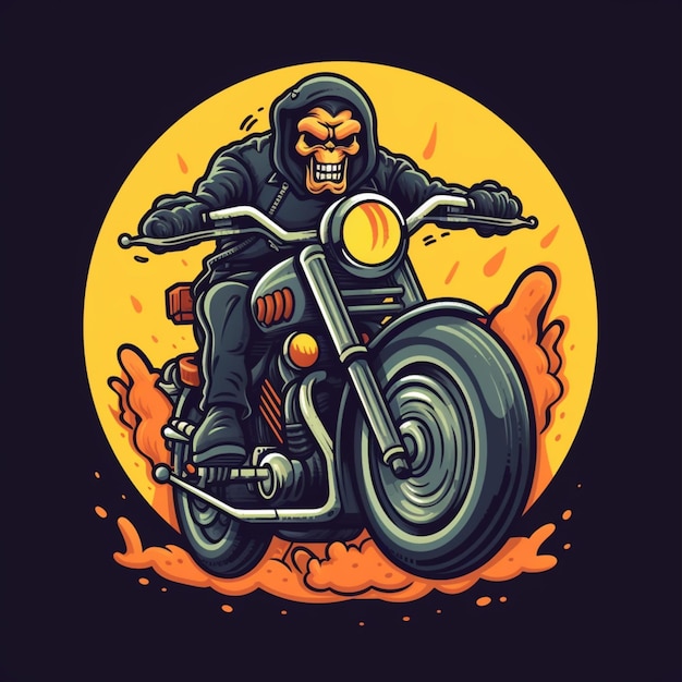Foto motorfiets cartoon-logo 2
