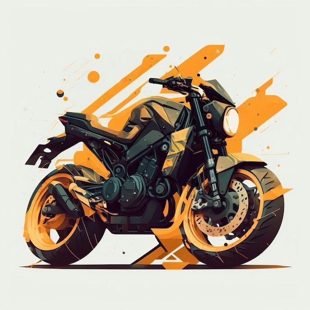 motorfiets in illustratiestijl