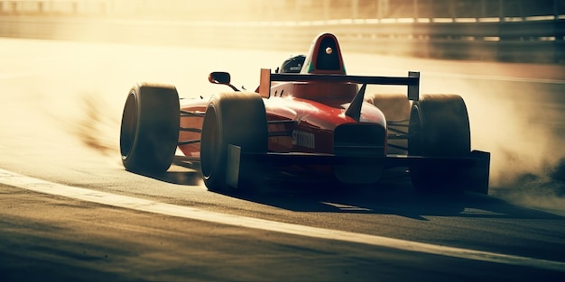 Motorsport racewagen op een circuit snelheid en prestatie Zakelijk marketingconcept Investeringsoplossing Transportconcept