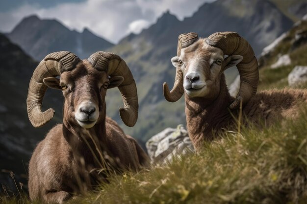 Moufflons in the Italian Alps are stunning