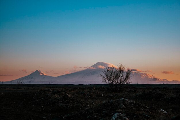 Mount Ararat from Armenia at sunset