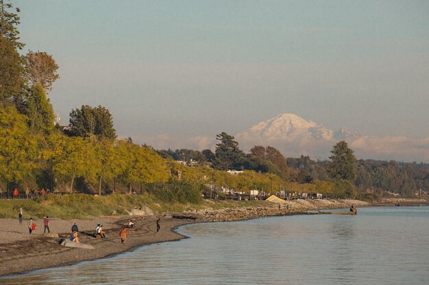 Mount Baker view from White Rock town British Columbia Canada