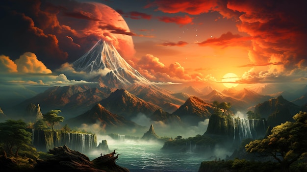 日の出のブロモ火山