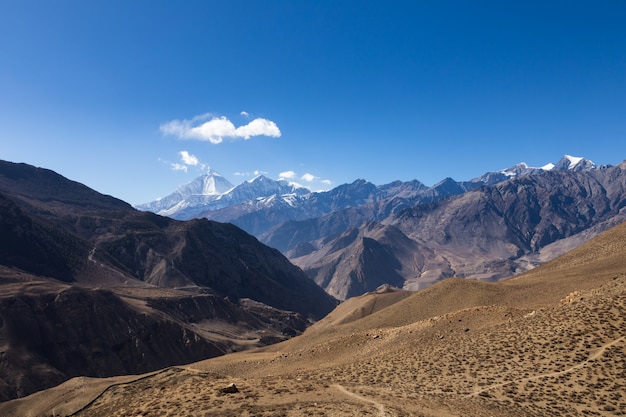 ダウラギリ山とトゥクチェピーク。ネパール
