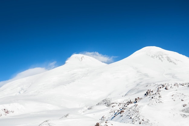 Mount Elbrus, de hoogste top van Europa. Kaukasus, Russische Federatie. Prachtig winterlandschap