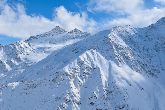 Mount Elbrus with ski slopes Caucasus snowy mountains Alpine skiing in the fresh air