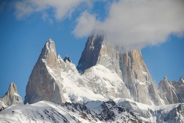 Mount Fitz Roy or cerro chalten in the ice field of patagonia