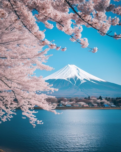 Mount fuji with sakura