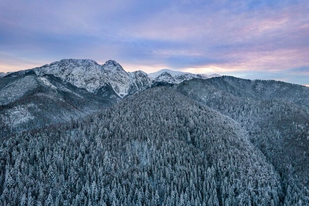 Mount Giewont at Winter in Tatra Park Zakopane Poland