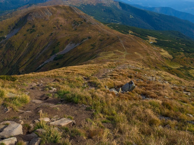 ウクライナのカルパティア山脈にホヴェールラ山