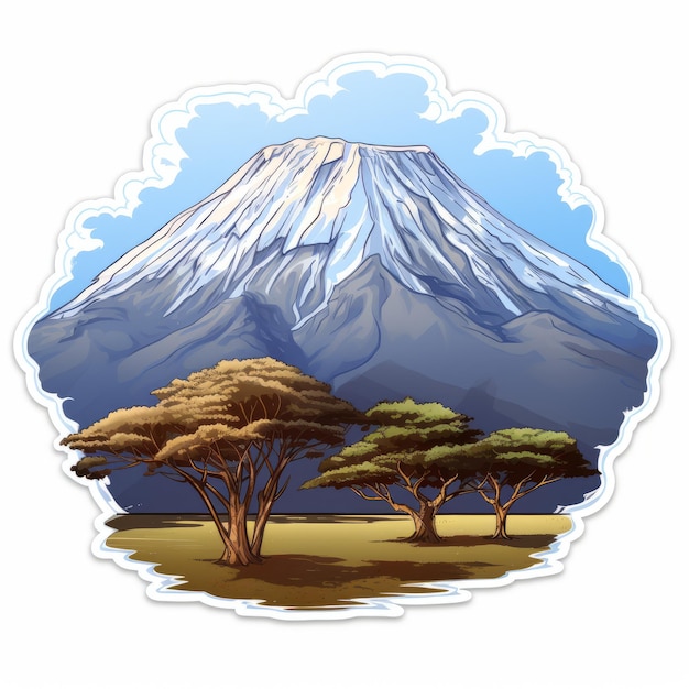 Photo mount kilimanjaro jumbo sticker highly detailed realistic die cut sticker