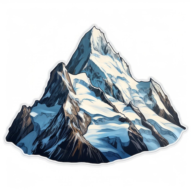 Foto mount logan sticker zeer gedetailleerd realistisch ontwerp