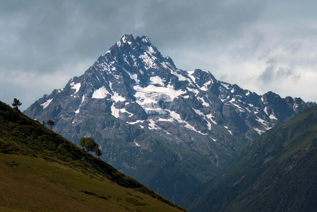 Mount Pshish on a sunny summer day North Caucasus Arkhyz KarachayCherkessia Russia