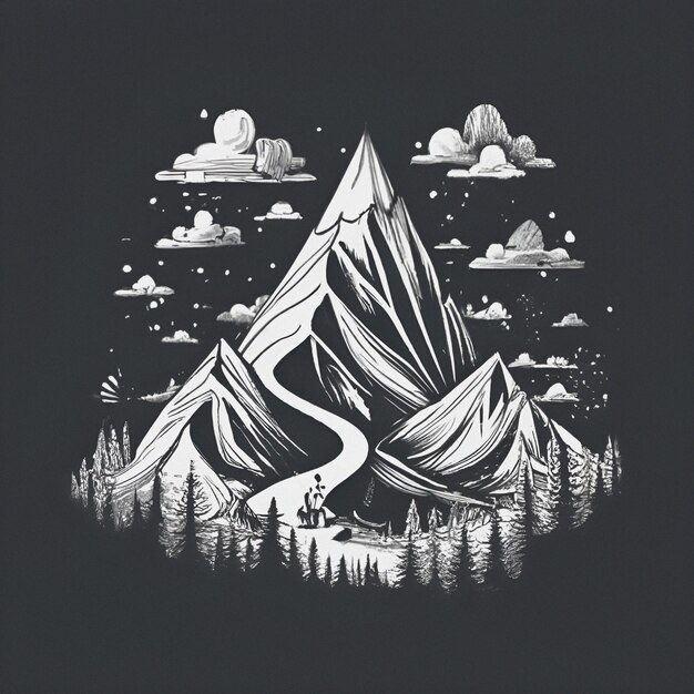 Mountain Abstract Background Vector T Shirt Design Digital Art Wallpaper