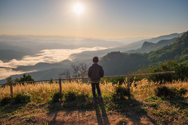 mountain adventurer with a view