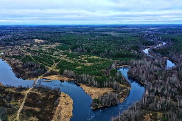 Mountain altai river top view drone, landscape altai tourism\
top view