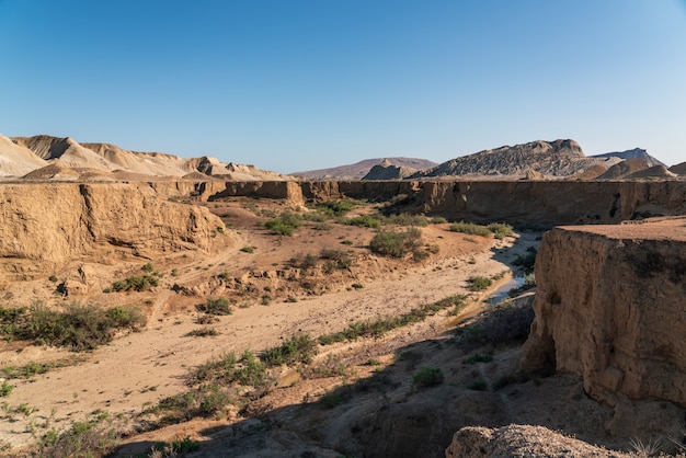 Mountain area with beautiful canyons