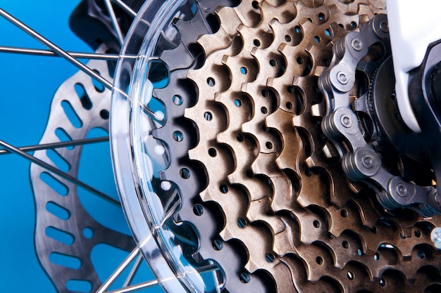 Mountain bike detail cassette and chain